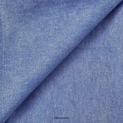 Fabric Pandit Cut Piece (CUT PIECE) Metalic Blue Premium Oxford Cotton Fabric (Width 58 Inches)