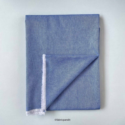 Fabric Pandit Cut Piece (CUT PIECE) Metalic Blue Premium Oxford Cotton Fabric (Width 58 Inches)
