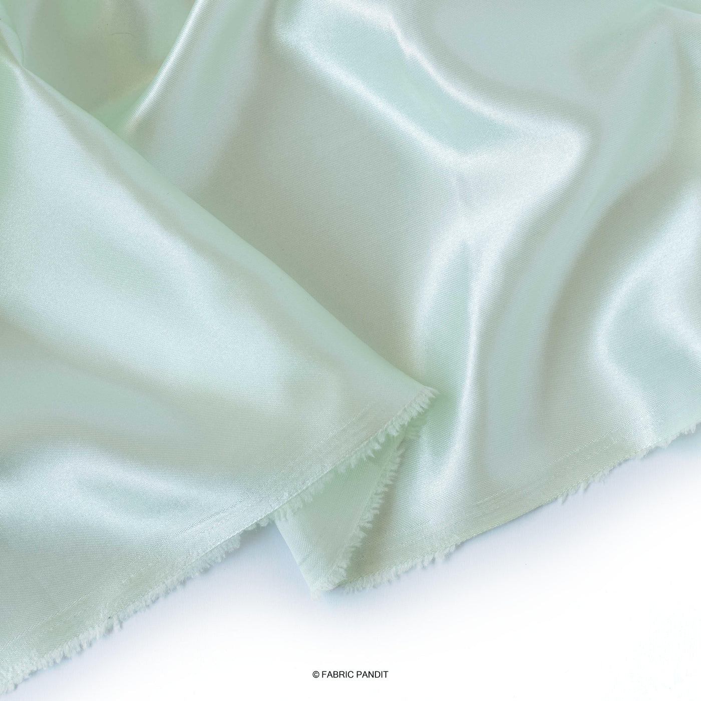 Fabric Pandit Cut Piece (CUT PIECE) Mint Green Plain Premium Ultra Satin Fabric (Width 44 Inches)