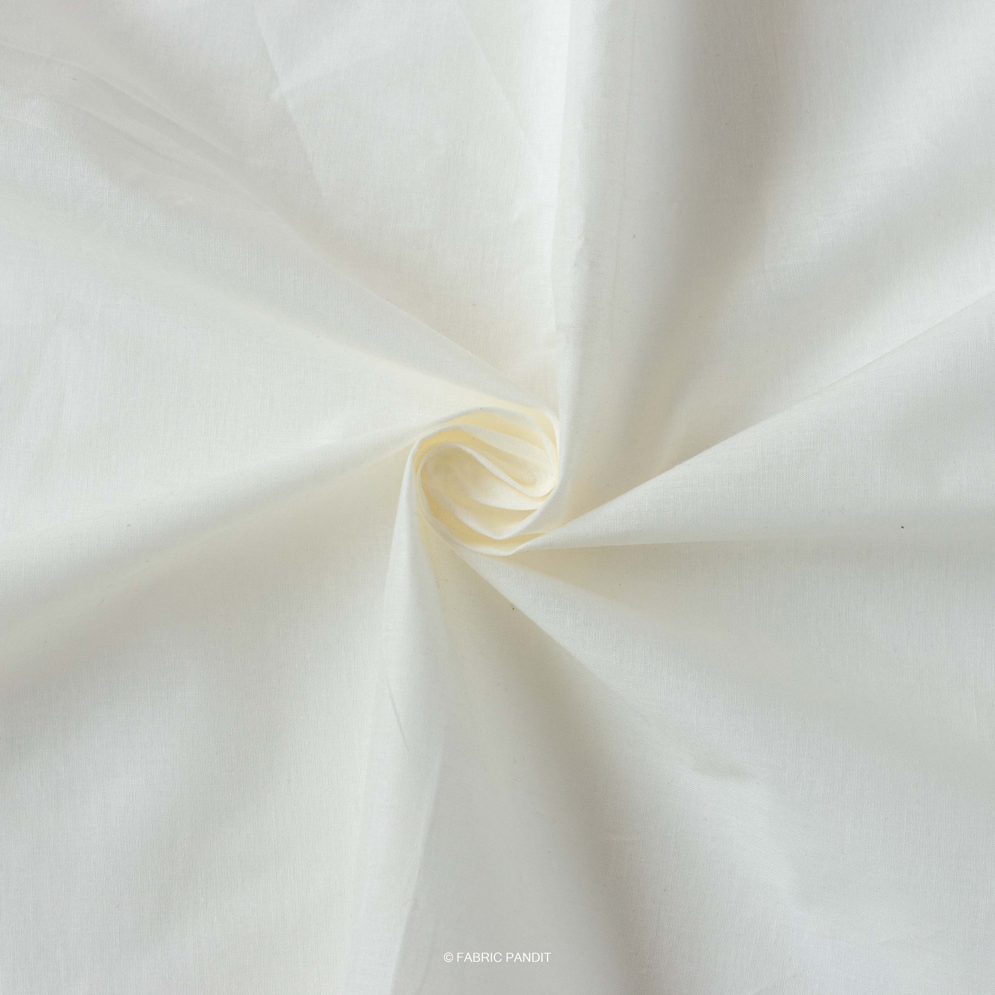 Fabric Pandit Cut Piece (CUT PIECE) Off-White Pure Cotton Cambric Fabric (Width 44 Inches)