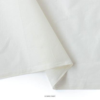 Fabric Pandit Cut Piece (CUT PIECE) Off-White Pure Cotton Cambric Fabric (Width 44 Inches)