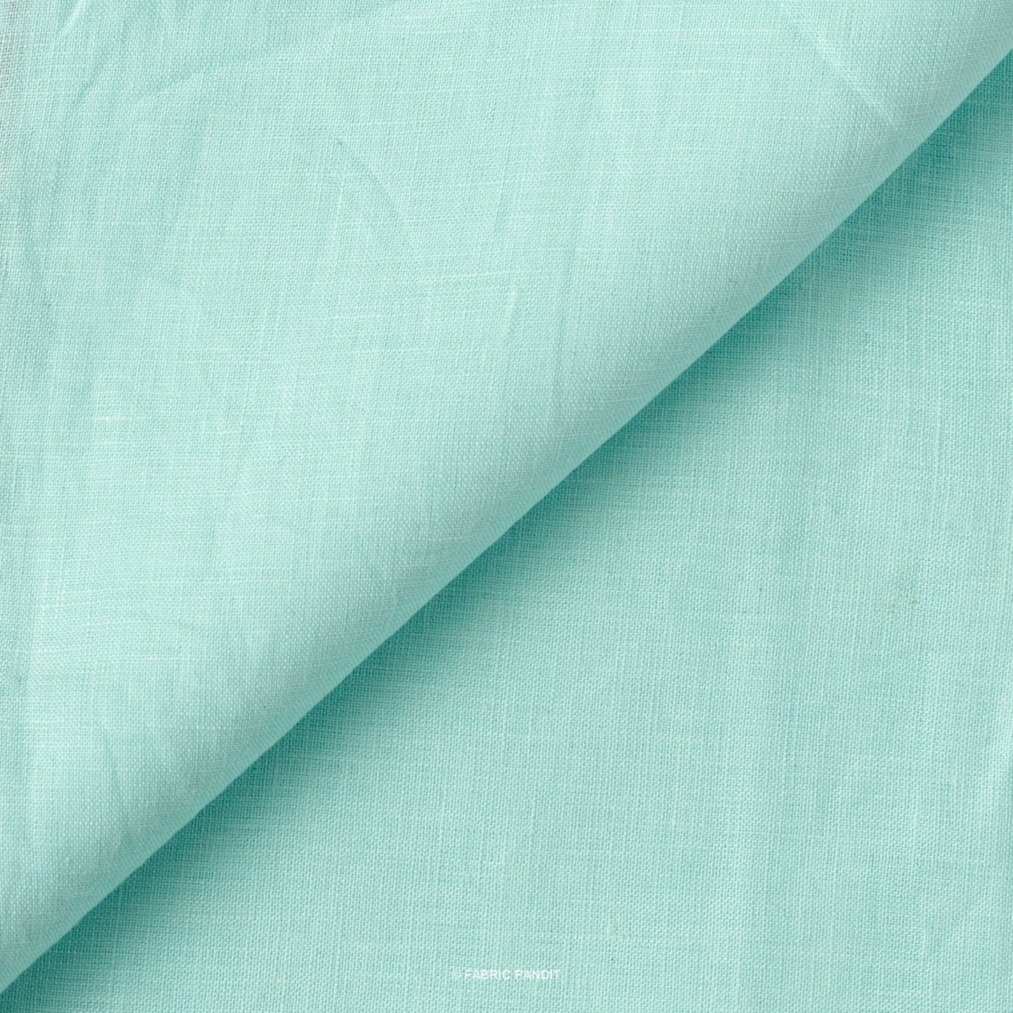 Fabric Pandit Cut Piece (CUT PIECE) Pale Turquoise Plain Premium 60 Lea Pure Linen Fabric (Width 58 inch)