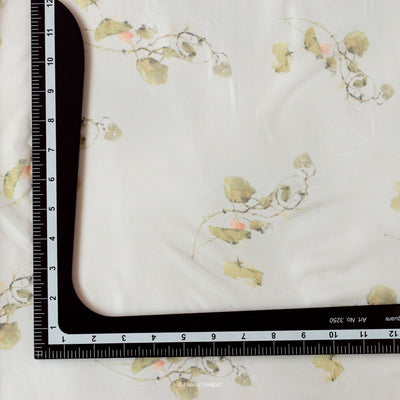 Fabric Pandit Cut Piece (CUT PIECE) Pastel Green Wild Flowers Digital Printed Taby silk Fabric (Width 44 Inches)