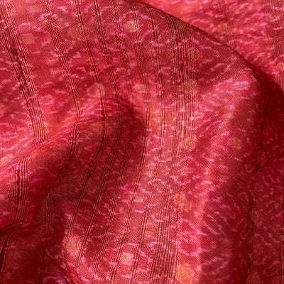 Fabric Pandit Cut Piece (CUT PIECE) Peach Red Vintage Texture Digital Printed Tussar Silk Fabric (Width 44 Inches)