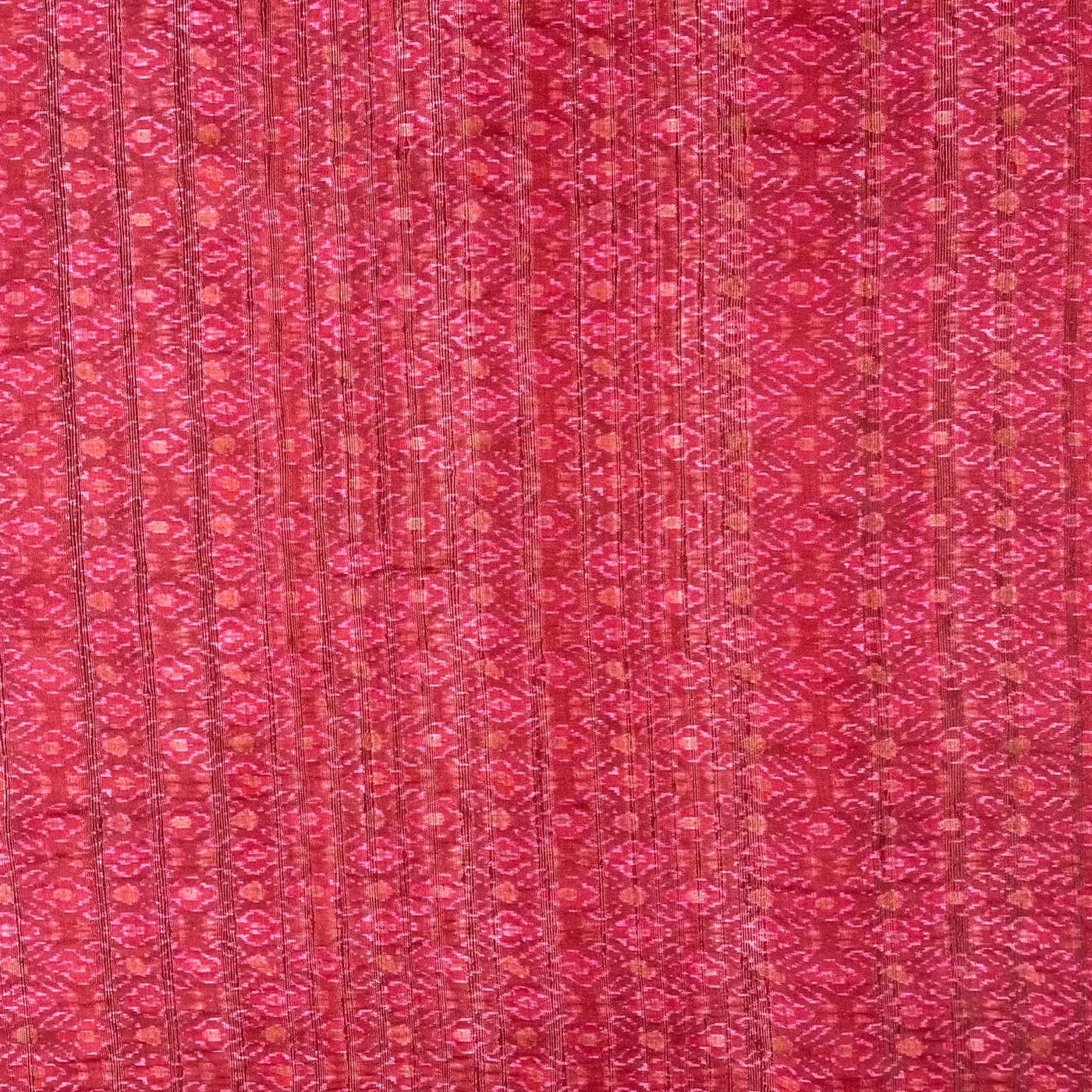 Fabric Pandit Cut Piece (CUT PIECE) Peach Red Vintage Texture Digital Printed Tussar Silk Fabric (Width 44 Inches)
