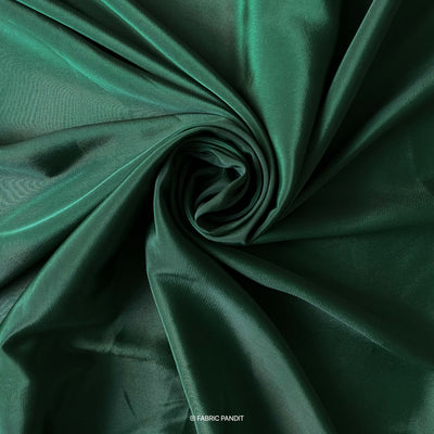 Fabric Pandit Cut Piece (CUT PIECE) Pine Green Premium French Crepe Fabric (Width 44 inches)