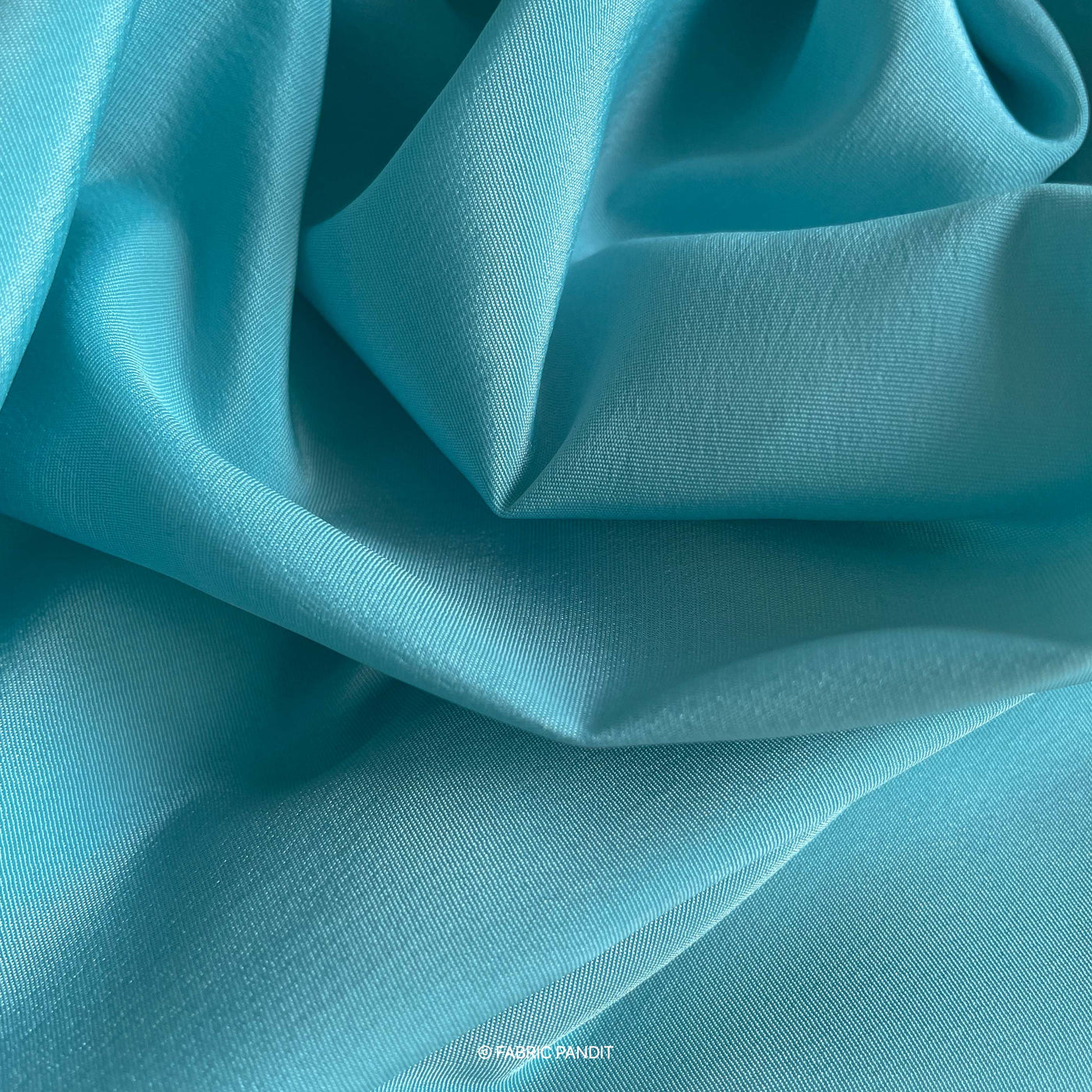 Fabric Pandit Cut Piece (CUT PIECE) Sapphire Blue Premium French Crepe Fabric (Width 44 inches)