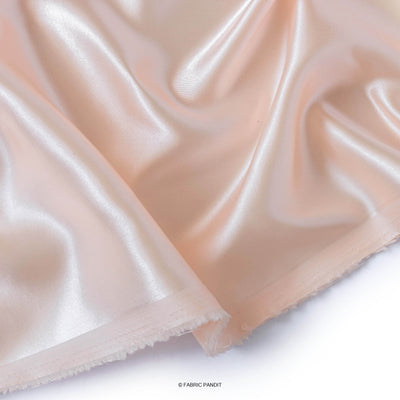 Fabric Pandit Cut Piece (CUT PIECE) Shiny Peach Plain Premium Ultra Satin Fabric (Width 44 Inches)
