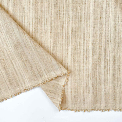 Fabric Pandit Cut Piece (CUT PIECE) Soft Beige Color Bhagalpuri Woven Cotton Slub Kurta Fabric (Width 58 Inches)