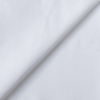 Fabric Pandit Cut Piece (CUT PIECE) White Wave Pattern Cotton Satin Dobby Luxury Fabric (Width 58 inch)
