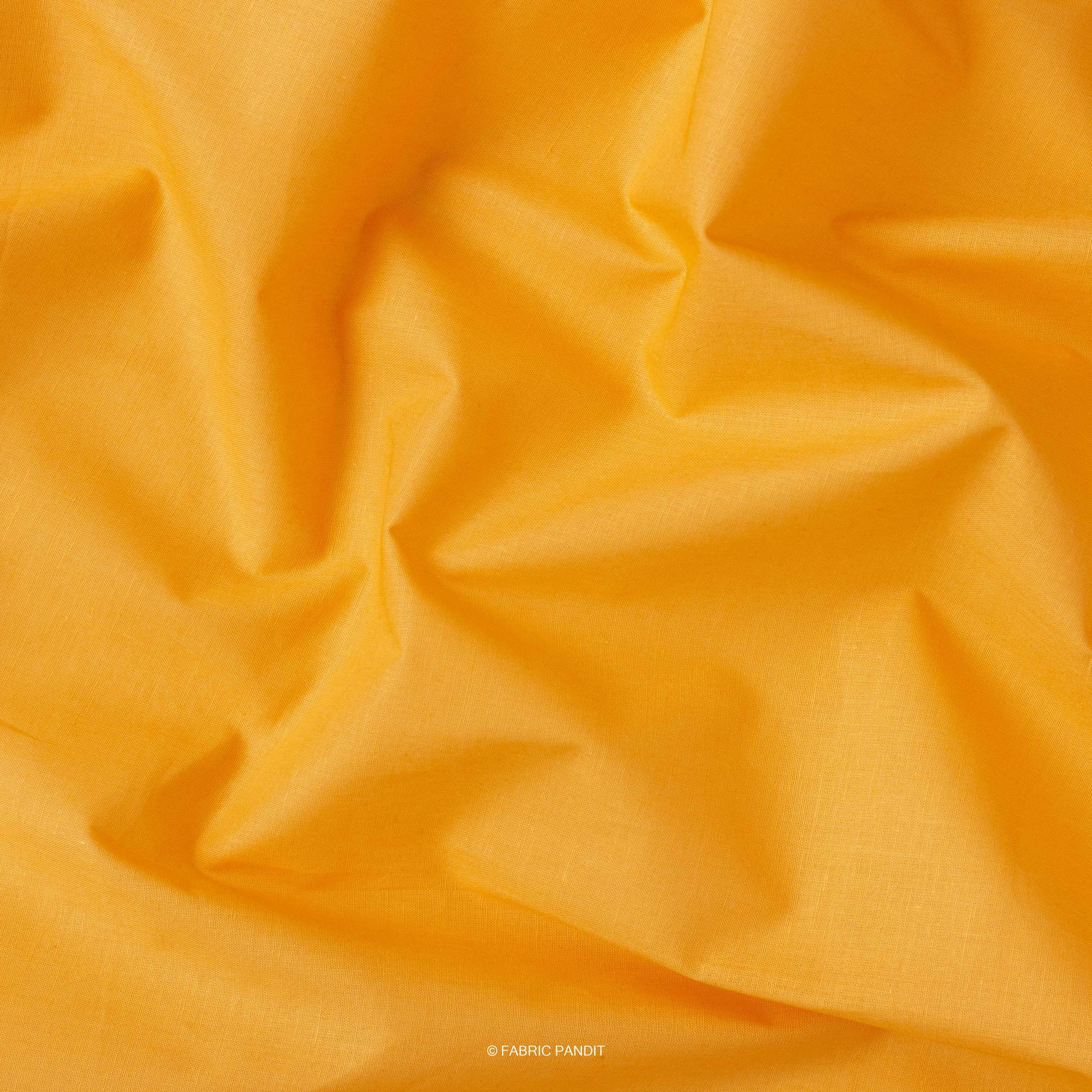 Fabric Pandit Fabric Amber Yellow Color Pure Cotton Cambric Fabric (Width 42 Inches)