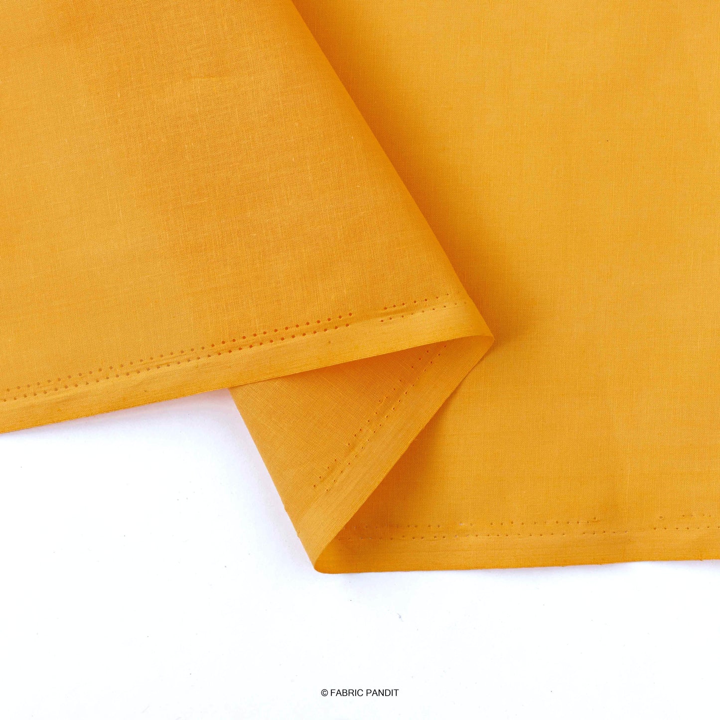 Fabric Pandit Fabric Amber Yellow Color Pure Cotton Cambric Fabric (Width 42 Inches)