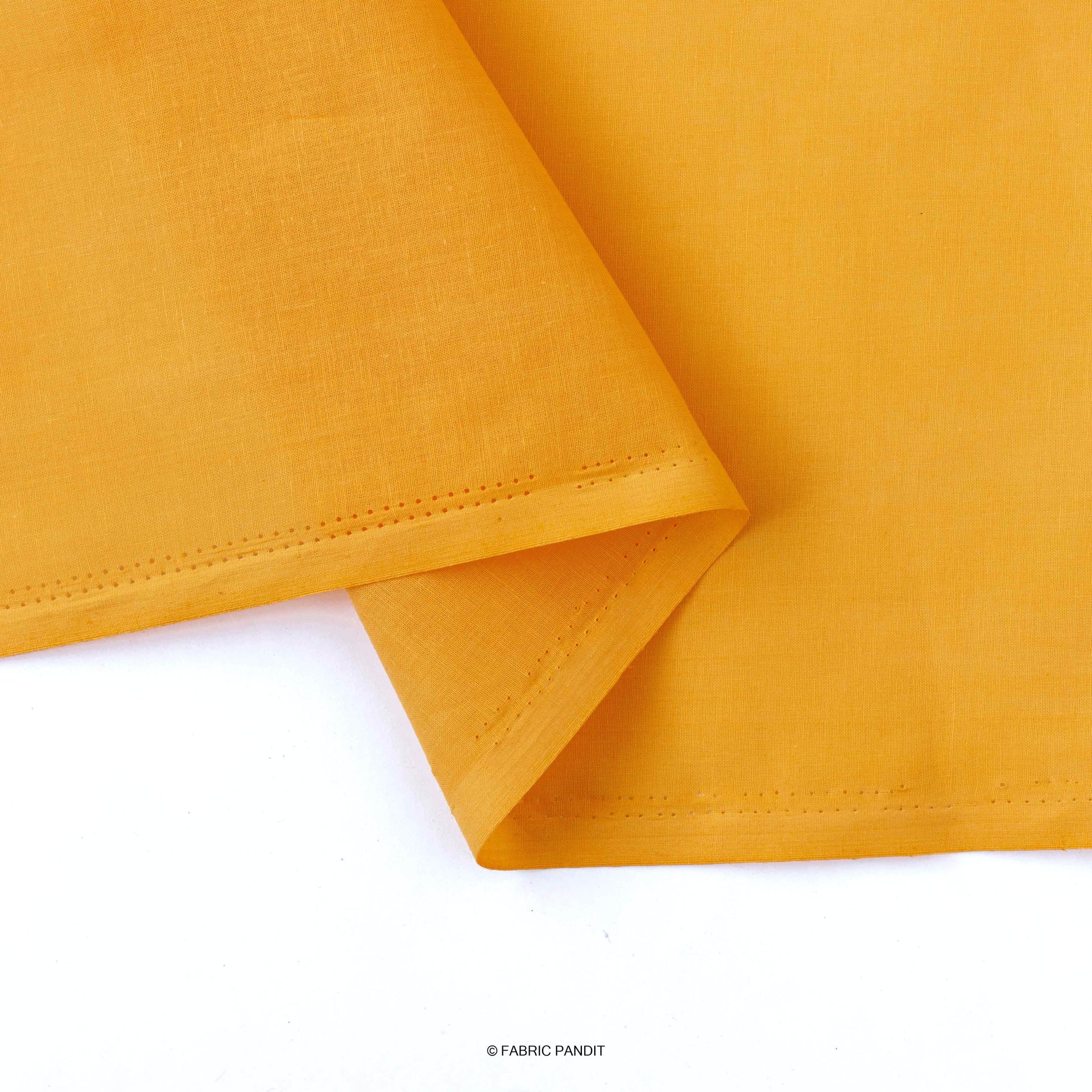 Fabric Pandit Fabric Amber Yellow Color Pure Cotton Cambric Fabric (Width 42 Inches)