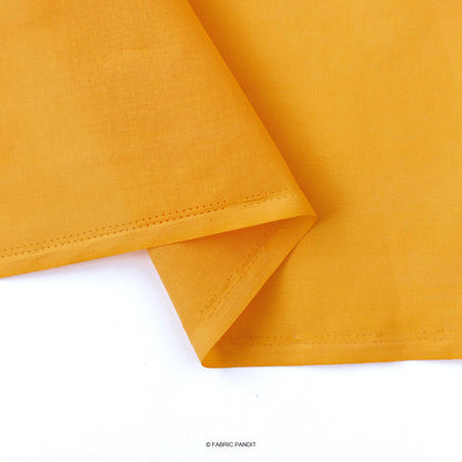 Fabric Pandit Fabric Amber Yellow Color Pure Cotton Cambric Fabric (Width 42 Inches)