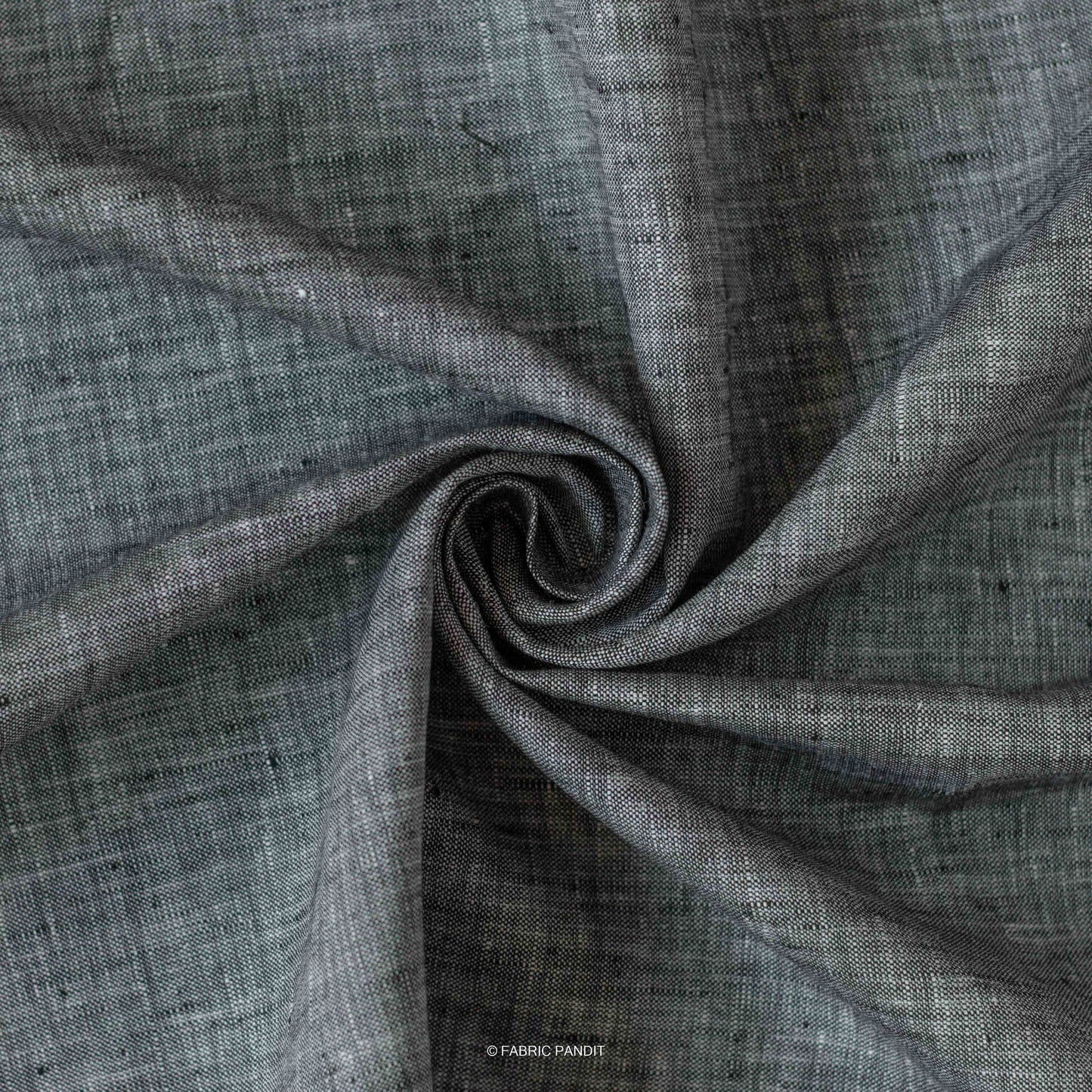 Fabric Pandit Fabric Anchor Grey Color Plain Yarn Dyed 60 Lea Pure Linen Fabric (58 Inches)