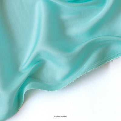 Fabric Pandit Fabric Aqua Blue Plain Premium Tussar Silk Fabric
