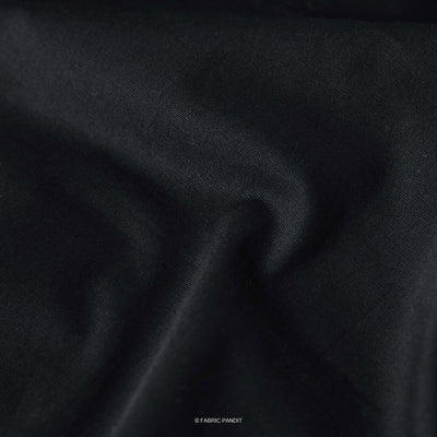 Fabric Pandit Fabric Black Color Plain Cotton Satin Lycra Fabric (Width 42 Inches)