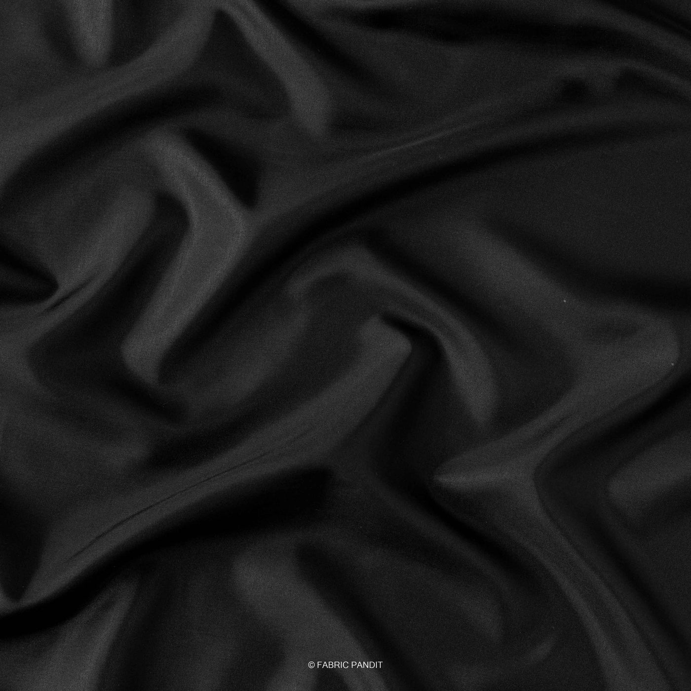 Fabric Pandit Fabric Black Plain Premium Dual Tone Paper Silk Fabric (Width 44 Inches)
