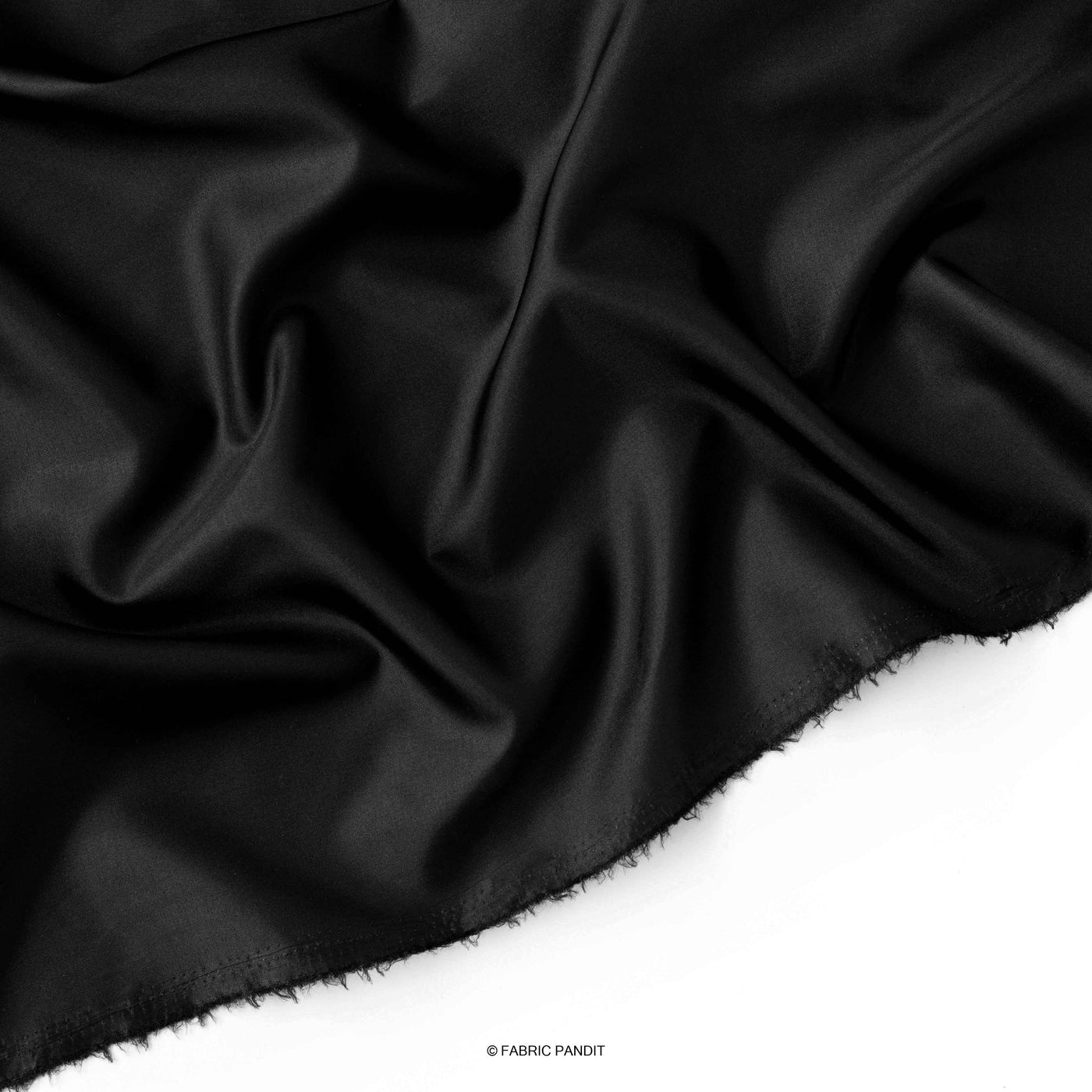 Fabric Pandit Fabric Black Plain Premium Dual Tone Paper Silk Fabric (Width 44 Inches)