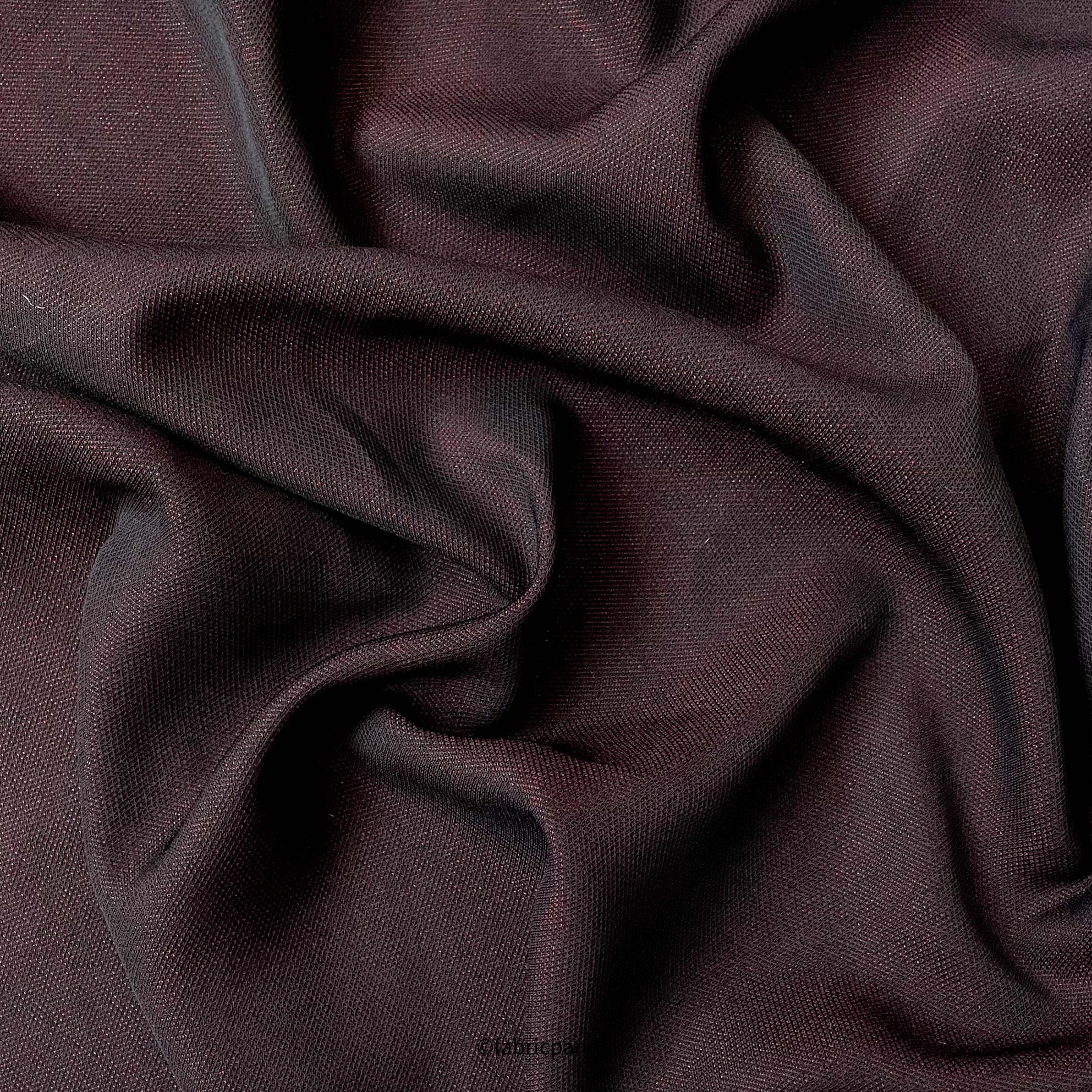 Fabric Pandit Fabric Black & Red Textured Premium Suiting Fabric (Width 58 Inches)
