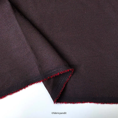 Fabric Pandit Fabric Black & Red Textured Premium Suiting Fabric (Width 58 Inches)