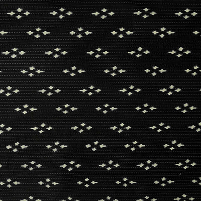 Fabric Pandit Fabric Black & White Abstract Pattern Screen Printed Kantha Pure Cotton Fabric (Width 42 Inches)