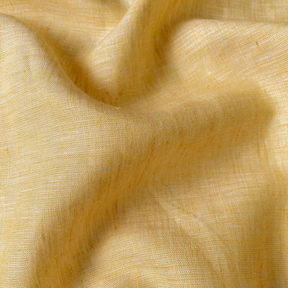 Fabric Pandit Fabric Blooming Yellow Plain Premium 60 Lea Pure Linen Fabric (Width 58 Inches)