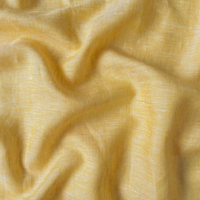 Fabric Pandit Fabric Blooming Yellow Plain Premium 60 Lea Pure Linen Fabric (Width 58 Inches)