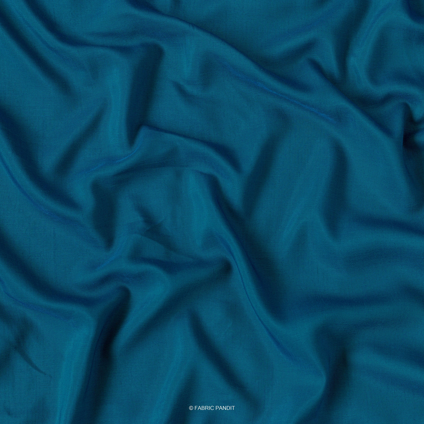 Fabric Pandit Fabric Blue Plain Soft Poly Muslin Fabric (Width 44 Inches)