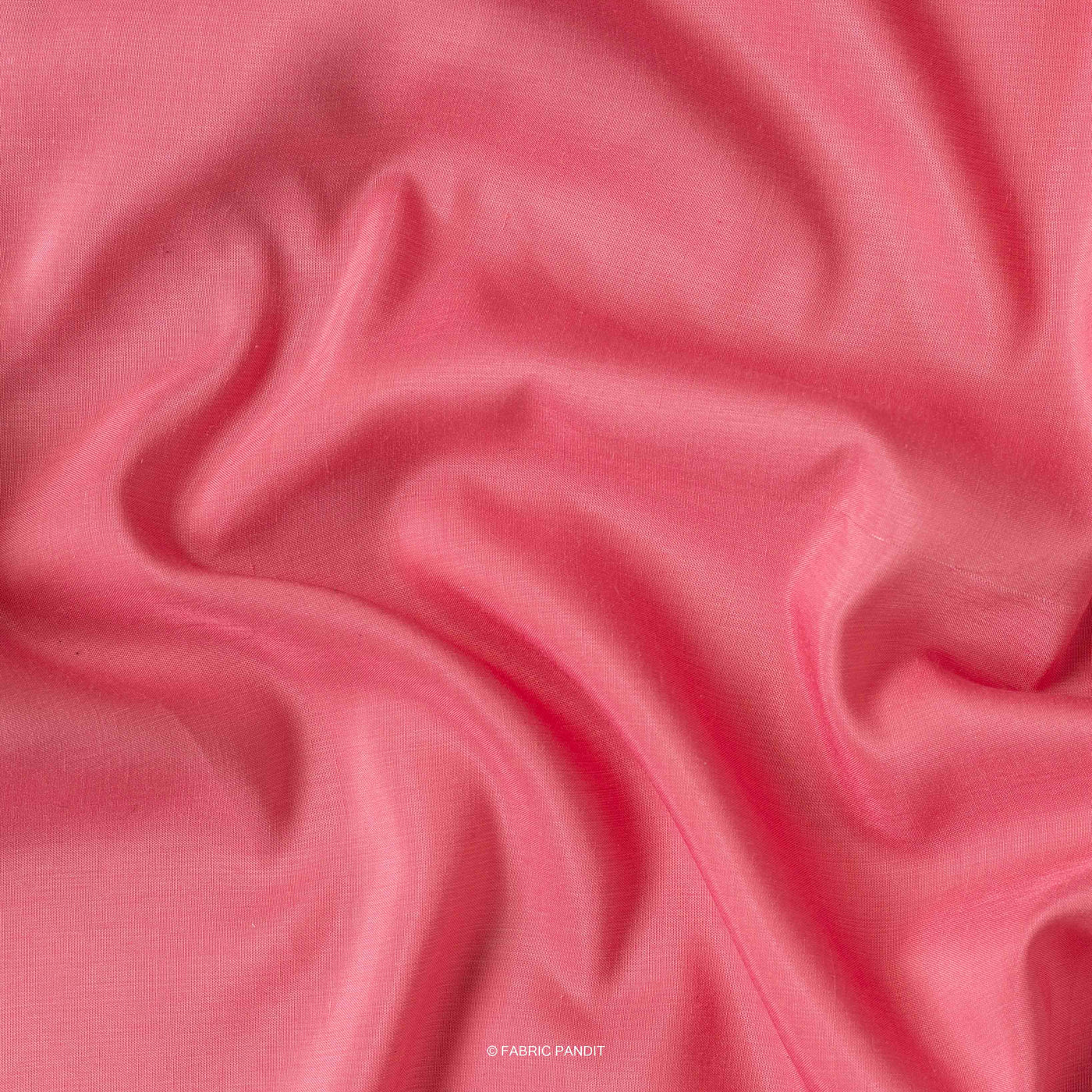 Fabric Pandit Fabric Brick Pink Plain Soft Poly Muslin Fabric (Width 44 Inches)
