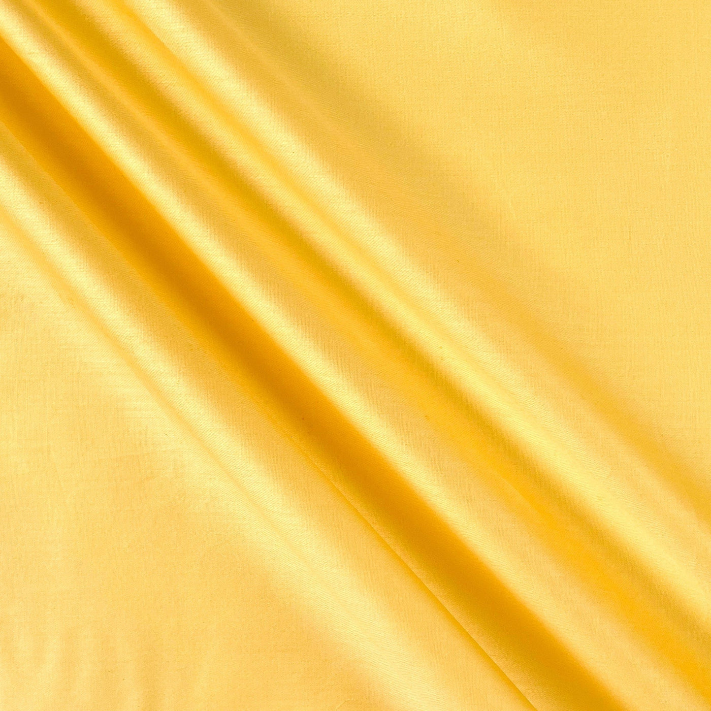 Fabric Pandit Fabric Bright Lemon Yellow Plain Cotton Satin Fabric (Width 42 Inches)