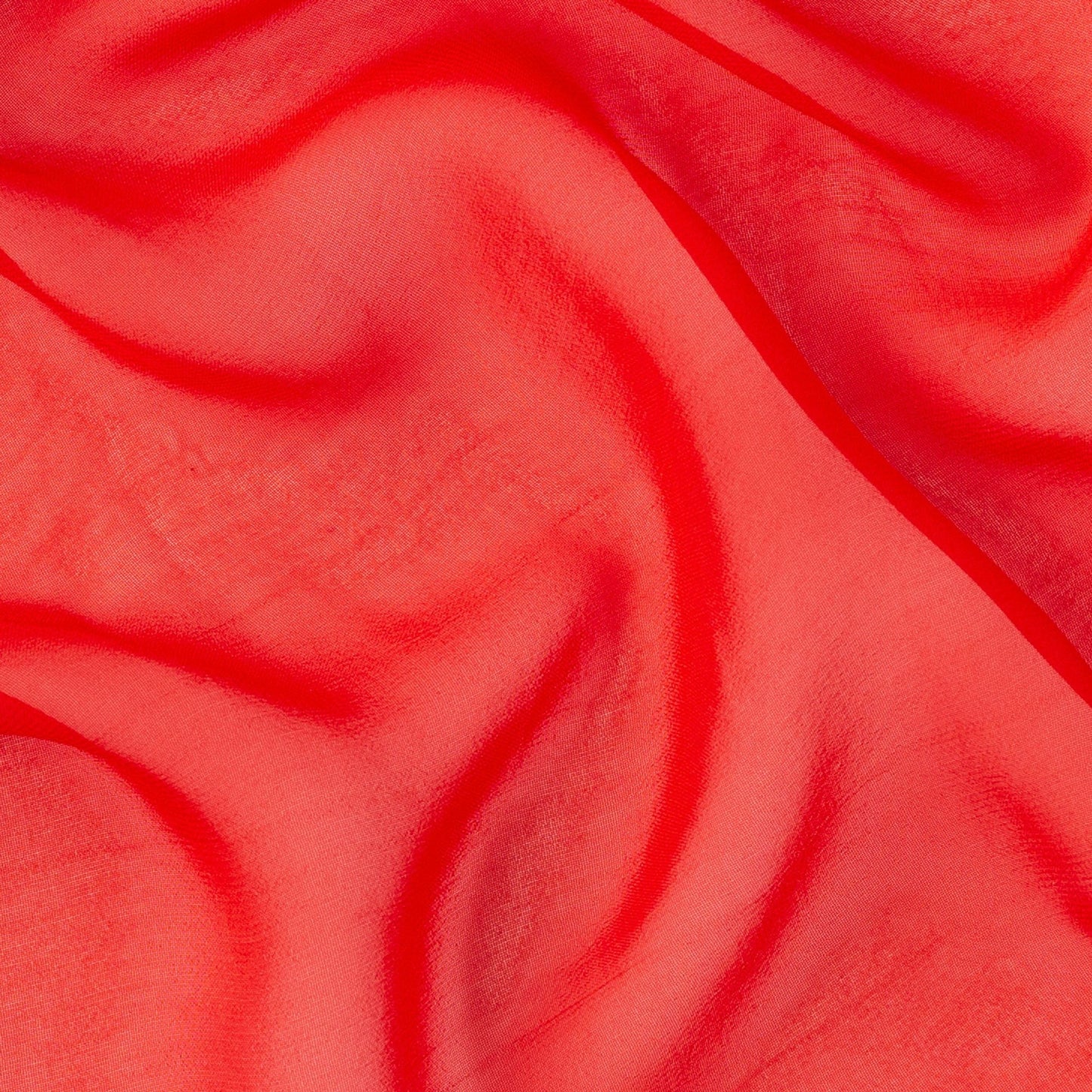 Fabric Pandit Fabric Bright Red Color Pure Georgette Fabric (Width 44 Inches)