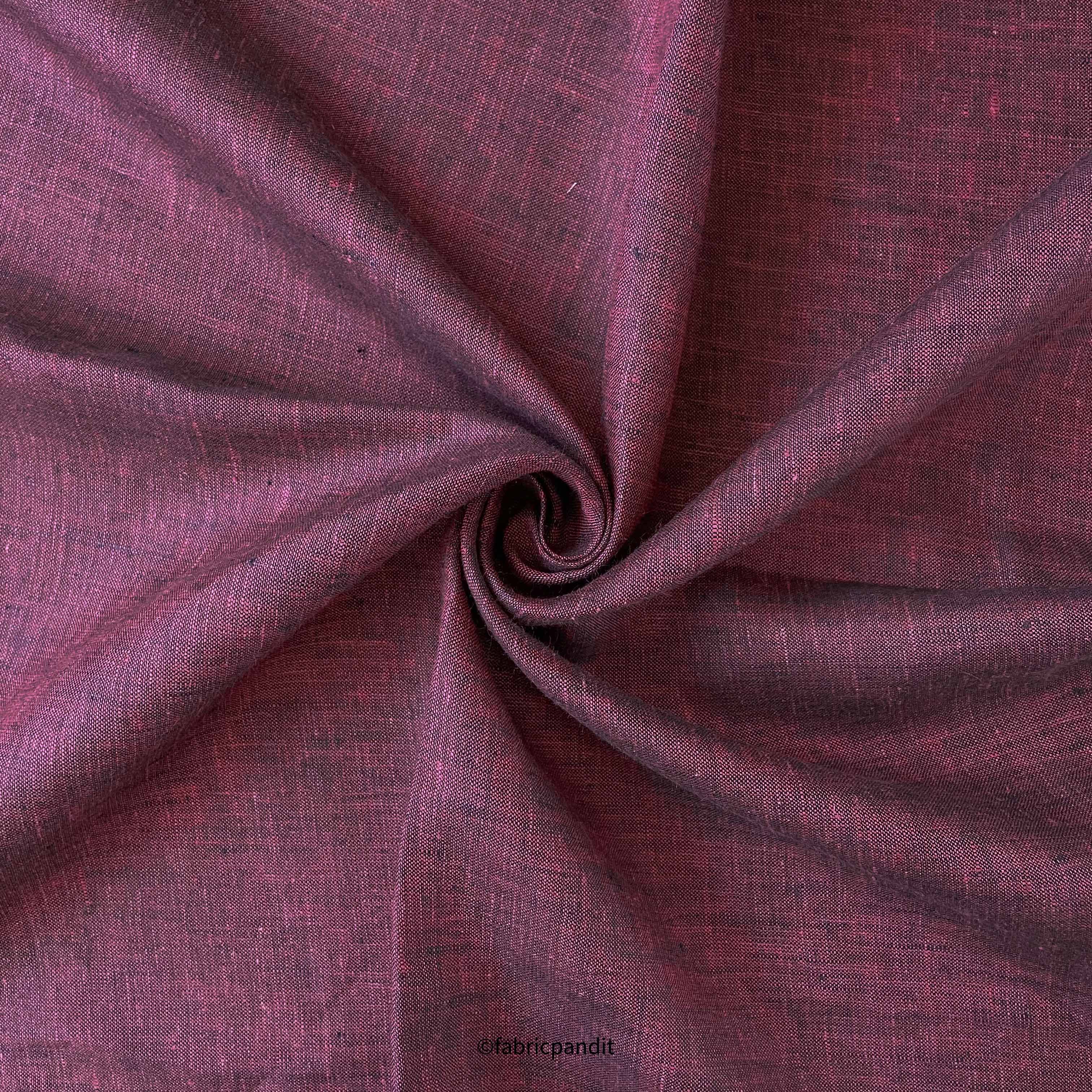 Burgundy Pink Yarn Dyed Premium European Linen Fabric (58 Inches