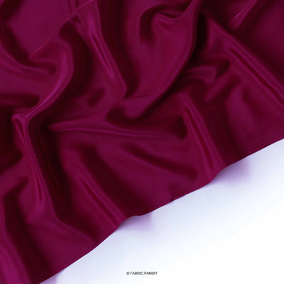 Fabric Pandit Fabric Burgundy Premium French Crepe Fabric (Width 44 Inches)