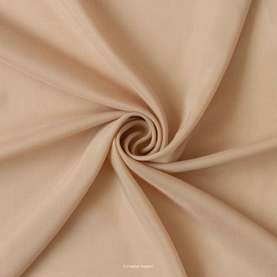 Fabric Pandit Fabric Camel Brown Plain Soft Poly Muslin Fabric (Width 44 Inches)