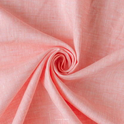 Fabric Pandit Fabric Candlelight Peach Color Plain Yarn Dyed 60 Lea Pure Linen Fabric (58 Inches)