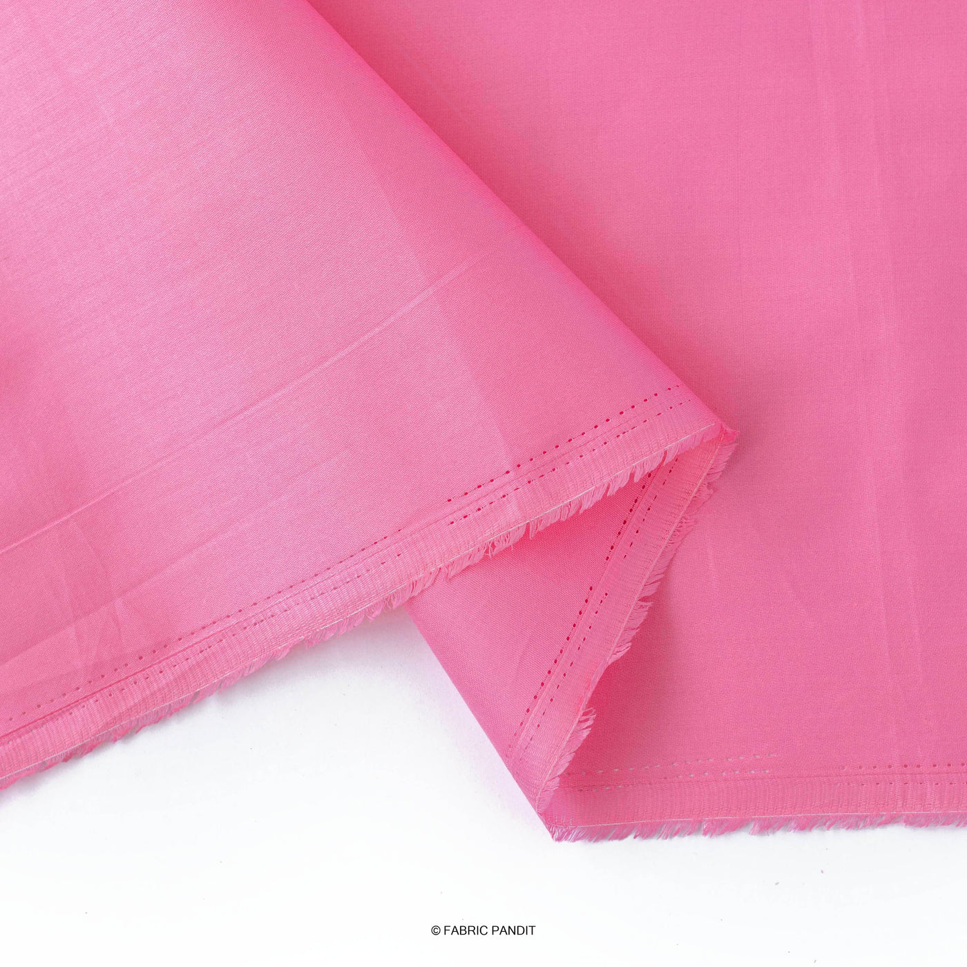 Fabric Pandit Fabric Candy Floss Pink Color Plain Cotton Satin Fabric (Width 42 Inches)