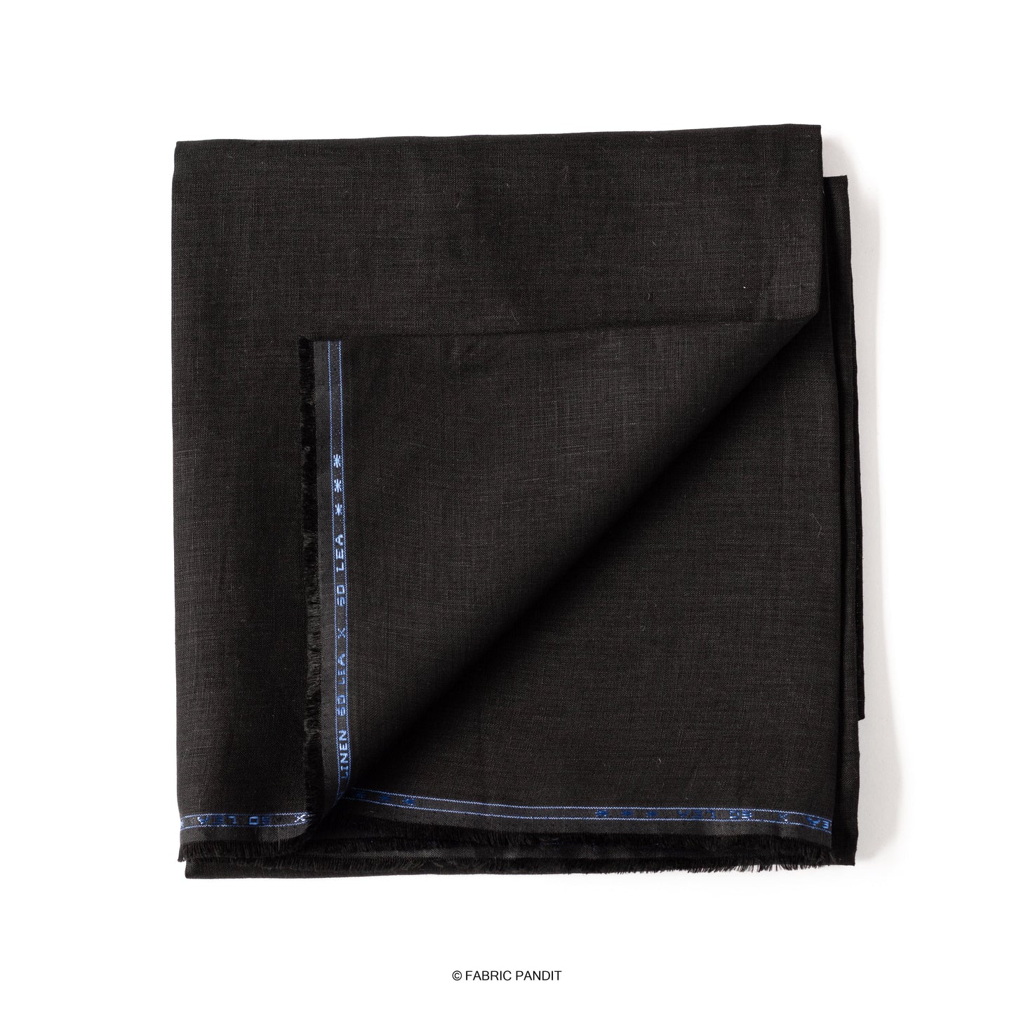 Fabric Pandit Fabric Carbon Black Plain Premium 60 Lea Pure Linen Fabric (Width 58 inch)