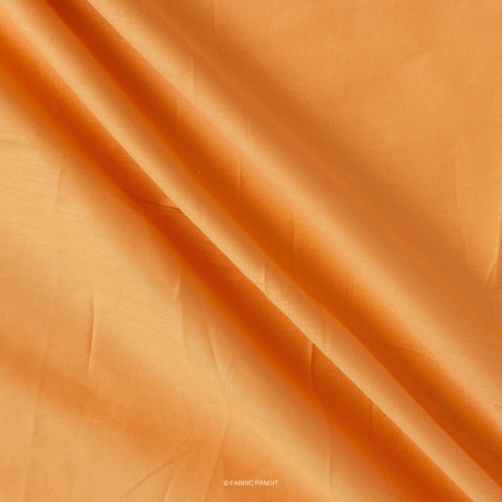 Fabric Pandit Fabric Carrot Orange Color Plain Cotton Satin Fabric (Width 42 Inches)