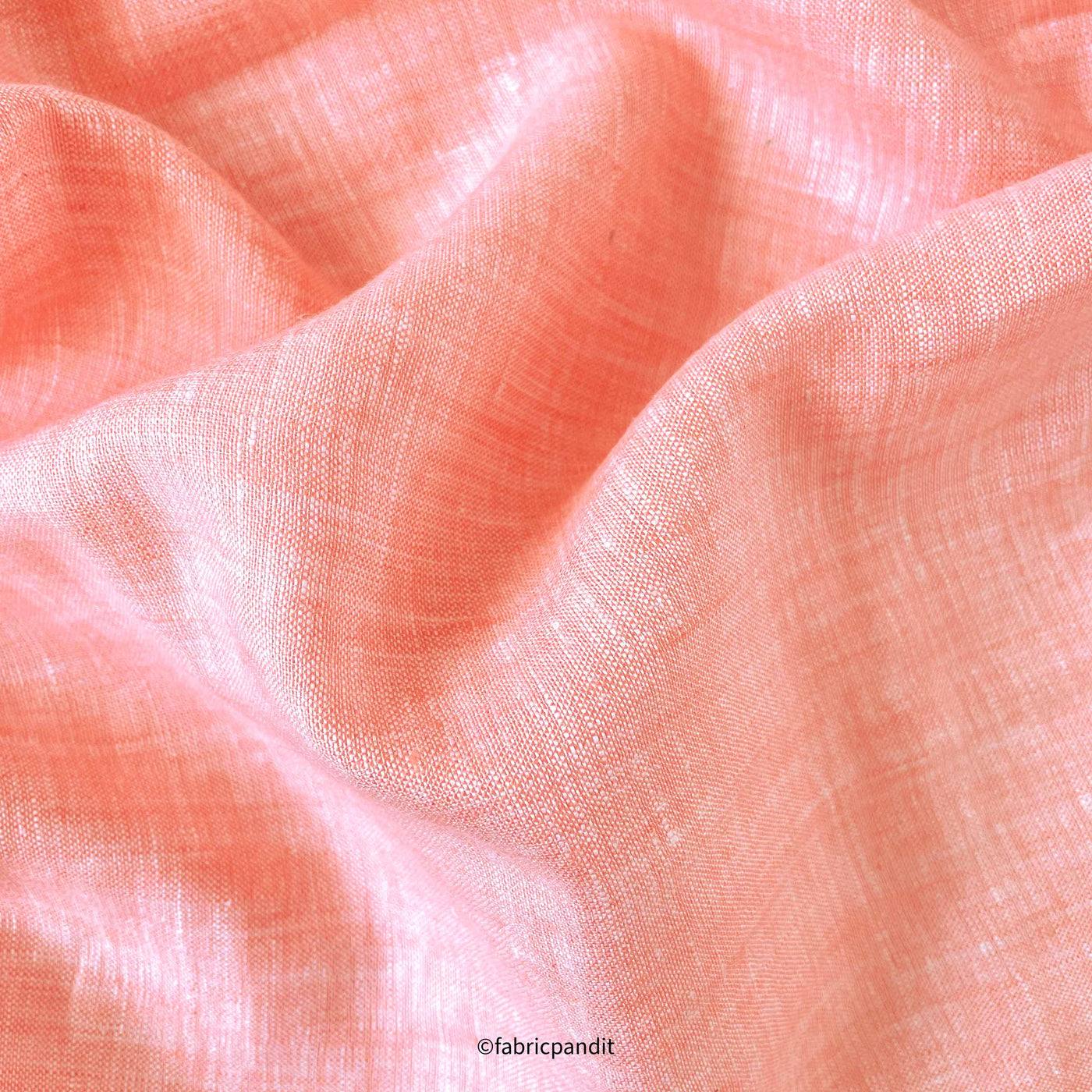 Fabric Pandit Fabric Classic Peach Premium 60 Lea Pure Linen Fabric (58 Inches)