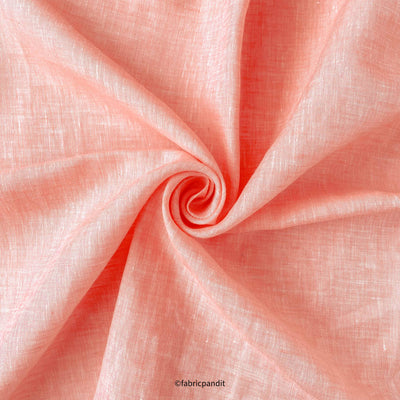 Fabric Pandit Fabric Classic Peach Premium 60 Lea Pure Linen Fabric (58 Inches)