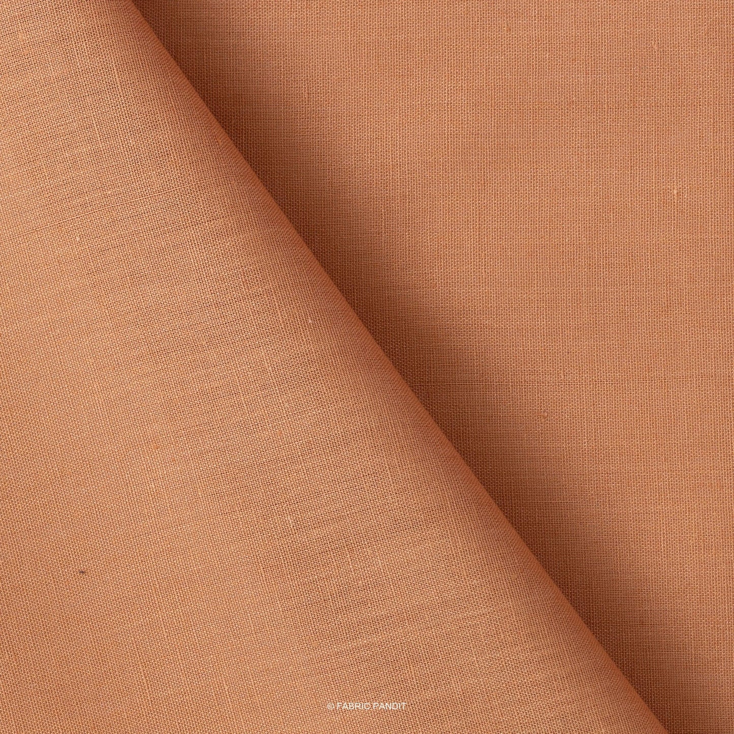 Fabric Pandit Fabric Copper Brown Color Pure Cotton Linen Fabric