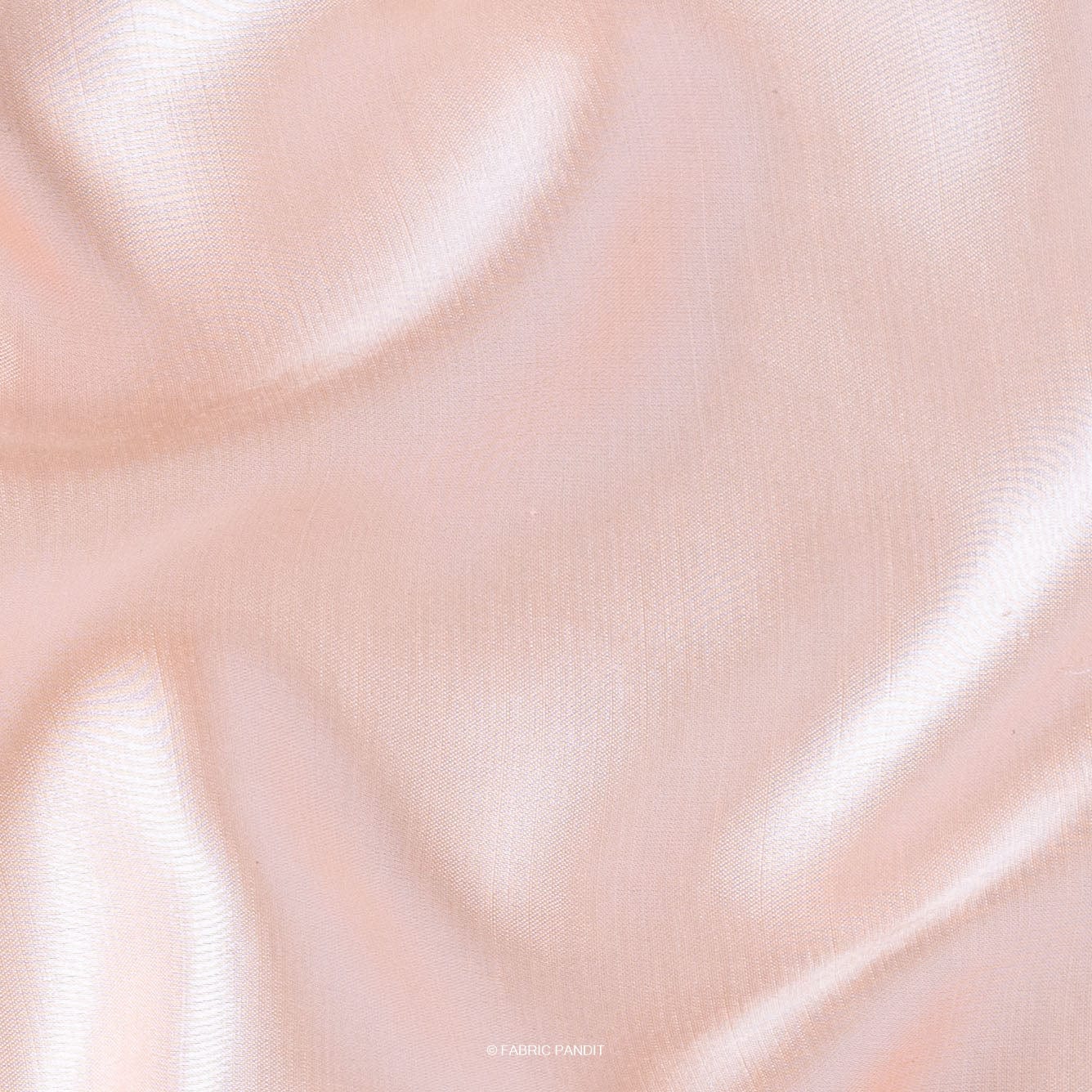 Fabric Pandit Fabric Creamy Pink Plain Modal Satin Fabric (Width 44 Inches)