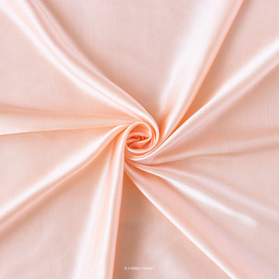 Fabric Pandit Fabric Creamy Pink Plain Modal Satin Fabric (Width 44 Inches)