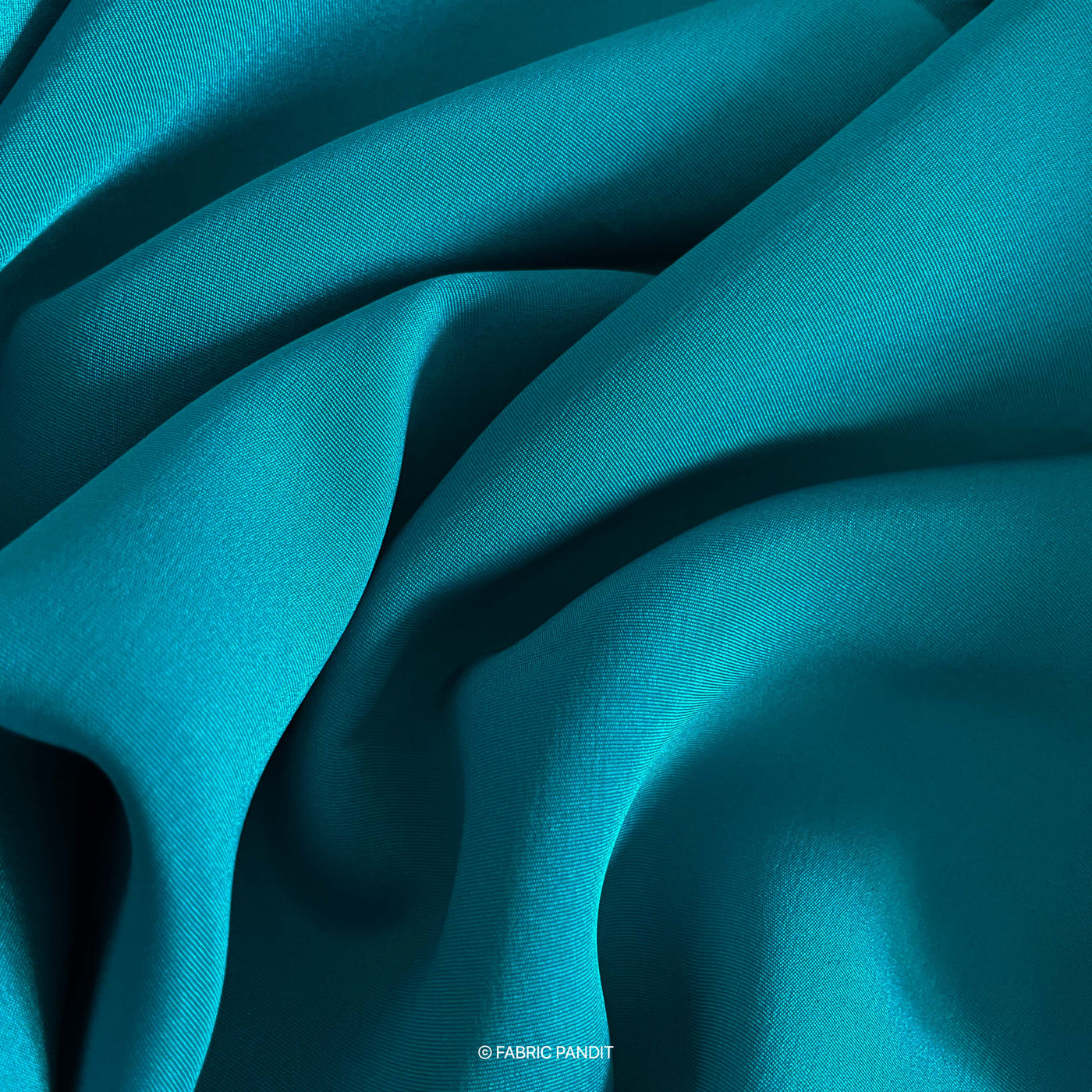 Cyan Blue Color Premium French Crepe Fabric (Width 44 inches