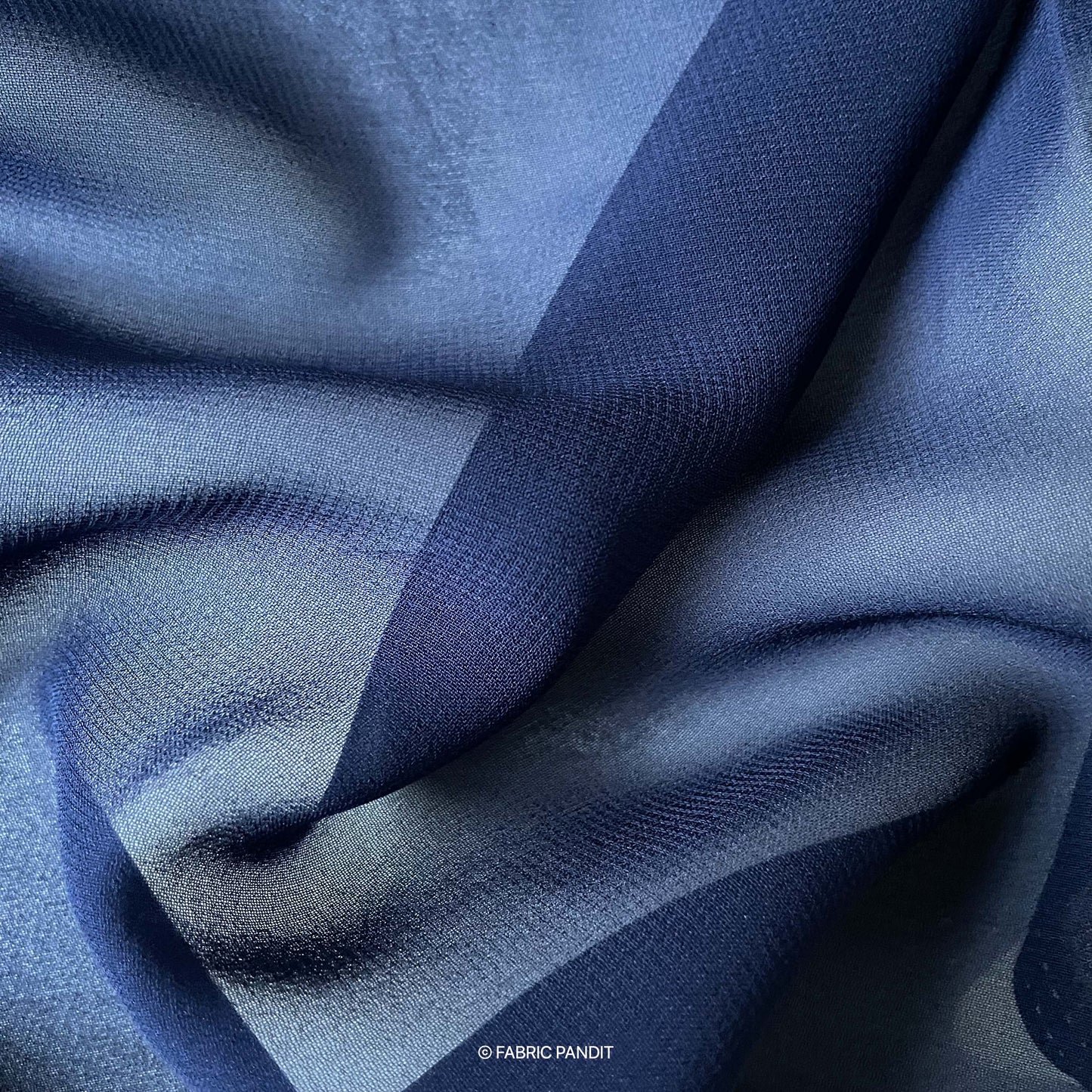 Fabric Pandit Fabric Dark Blue Color Pure Georgette Fabric (Width 44 inches)