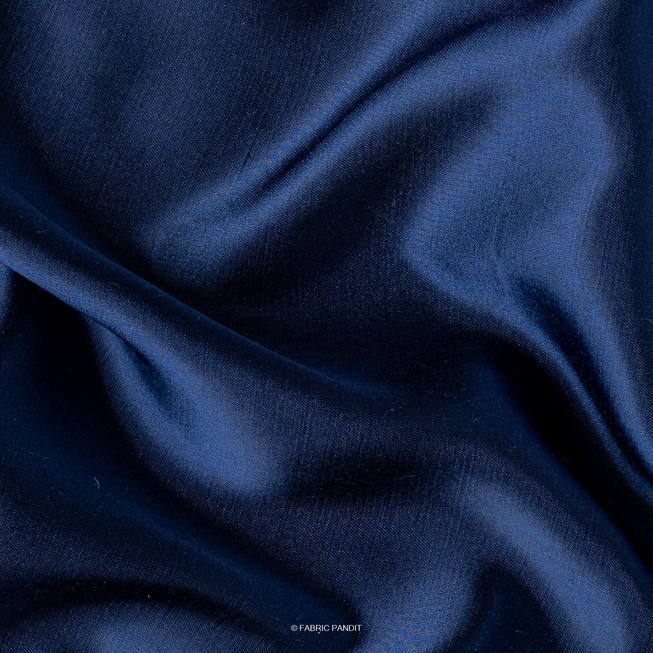 Fabric Pandit Fabric Dark Blue Plain Modal Satin Fabric (Width 44 Inches)