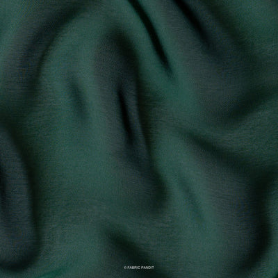 Fabric Pandit Fabric Dark Green Color Plain Satin Georgette Fabric (Width 44 Inches)
