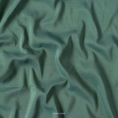 Fabric Pandit Fabric Dark Green Plain Soft Poly Muslin Fabric (Width 44 Inches)