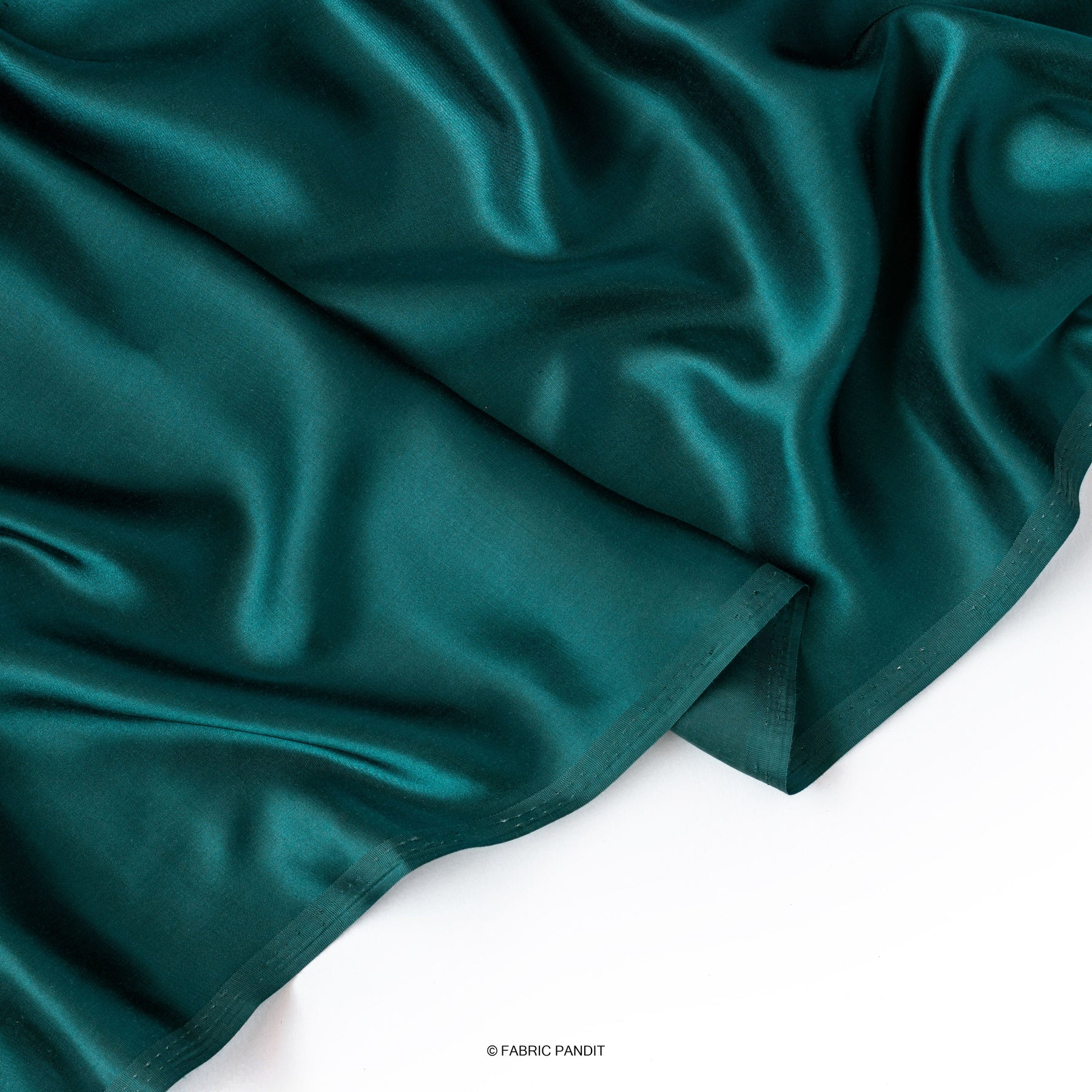 Dark Green Colour Plain Satin Fabric